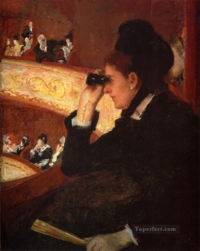 María Cassatt Painting - En la ópera madres hijos Mary Cassatt